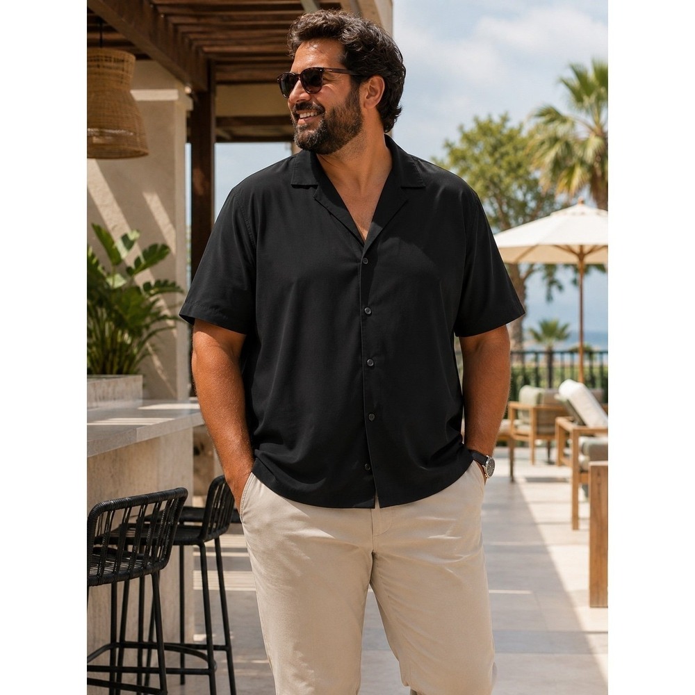Outdoor Voices XL Black Camp Collar Button Up Shirt Lightweight Casual